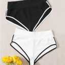 SweatyRocks Women's 2 Pack Workout Booty Shorts Mini Length Biker Athletic Hot Pants (M)