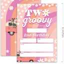 Two Groovy Birthday Party Invitations - 20 Invitation Cards 4"x6" with 20 Envelopes - Groovy invitations for 2nd Birthday Party Invites.(139)
