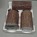 NICEME LED Pine Bark Flameless Candles Set of 3 Real Wax Battery Operated Candles Flickering Teardrop Wick Electric Decorative Pillar Bark Candles with Remote Timer, D3 x H4 5" 6"