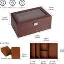 ProCase Watch Box, 12 Slot Mens Watch Case With Drawer, 2-Layer Watch Display Case With Glass Lid, Mens Jewelry Box Storage Holder Organizer, Birthday Valentine Gifts for Men -12Slot, Espresso