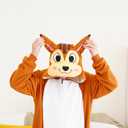 Unisex Adult Onesie Pajamas, Polar Fleece Cosplay Animal One Piece Halloween Costume Pajamas Homewear (3-4T, Squirrel)
