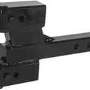Heavy Dual Hitch Extension,2" Receiver, 2-inch Solid Shank,2-inch & 6-inch Riser/Drop,10000lbs Capacity (2" and 4" Drop-Solid Shank)