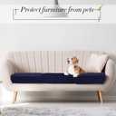 Newwiee 8Pcs Patio Cushion Covers Stretch Outdoor Cushion Cover Replacement for Patio Furniture Sofa Couch Slipcovers, Soft Flexibility Washable Furniture Protector(Waterproof Pure,Navy)