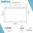 Name Tag Holder with Metal Clips, 100 Set Clear PVC Horizontal ID Badge Holders with Waterproof ID Card Clips