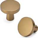 HARPOON Cabinet Knobs,Vintage Round Knob,Modern Pull Drawer Handle Wardrobe,Kitchen Bar Cabinet Hardware 6 Pack,1.26 inch(32mm) Knob Champagne Bronze