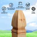 Geetery 2 Pcs 3'' x 3'' x 7'' Wood Gothic Post Cap, Wood Finial, Fence Topper with Screw, Unfinished Decorative Newel Post Cap, Cedar Finial for Indoor Stair Outdoor Fences Mailboxes Decks