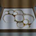 Cluster of 9 Round Serving Bowls, on an Elegant 22-Inch Gold Tray Perfect for Snacks Dips and Appetizers at Parties Weddings and Gatherings, A Decorative Multi-Bowl Platter for Entertaining