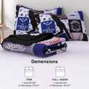 Meeting Story 3Pcs Full Size Quilt Bedspread Kids Teens Sport Baseball Patchwork Blue White Boys Multicolor Bedding Set(Blue,Full)