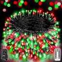 500 LED 164 FT Christmas Lights, Waterproof Outdoor String Lights with Remote and Timer, Christmas Tree Lights with 8 Modes Dimmable, Fairy Lights for Holiday Decor (Red and Green)