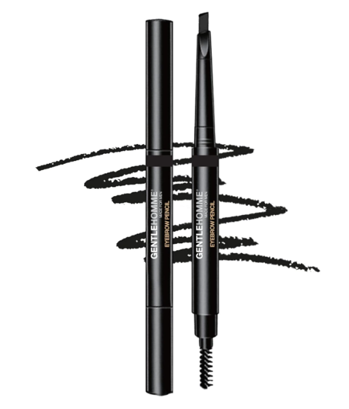 Gentlehomme - Men's 2-in-1 Eyebrow Brush & Pencil - Shape, Define & Fill In - Ultra-Thin, Long-Lasting Black - Vegan