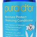 PURA D’OR Moisture Protect Cleansing Conditioner (16oz) Detangles & Restores Hair with Argan Oil, Lavender, No Sulfate, All Hair Types, Men & Women (Packaging may vary)