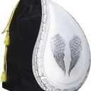 M MEILINXU Cremation Urns for Human Ashes Adult Man & Women, Funeral Urn for Ashes Adult Male & Female, Engraved Angel Wings, Decorative Teardrop, Burial, White Urns, Large Tear Drop - Full Size