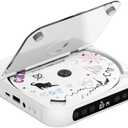 ENVYCLOUD CD Player Portable with Dual Stereo Speakers, Rechargeable Portable CD Player with Bluetooth for Home with Headphones, Support CD/AUX/USB, White : Electronics