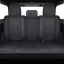 Aierxuan Jeep Wrangler JK JL 4-Door Back Seat Covers Custom Fit 2007-2026 Unlimited Rubicon 392 Sahara Willys Sport High Altitude 4X4 Truck Pickup Waterproof Leather (Rear Seat/Black1)