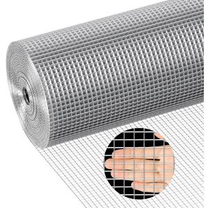 Stainless Steel Welded Wire Mesh, 1/4 inch Hardware Cloth, 22 Gauge Chicken Wire Fence Mesh Cage Poultry Garden Plant Support Containment Fence(15.7in9.6ft)