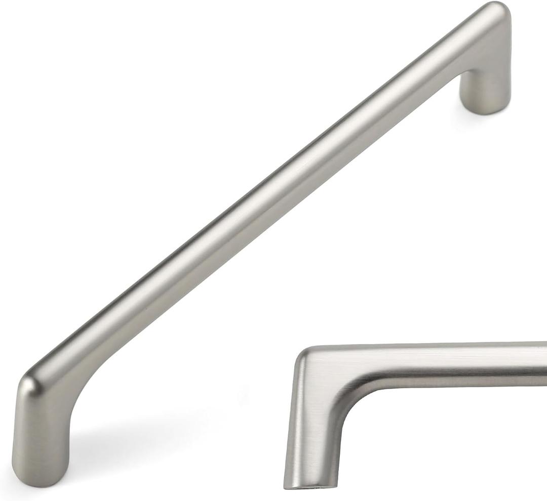 Amerdeco 10 Pack Brushed Satin Nickel Cabinet Pulls 5 Inch(128MM) Hole Centers Kitchen Cabinet Handles Hardware Kitchen Handles for Drawer Pulls 