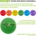 Champion Sports Rhino Skin Dodgeball Set 6 Soft Foam Balls with Durable Coating, 6" or 7" for Gym, Playground Play