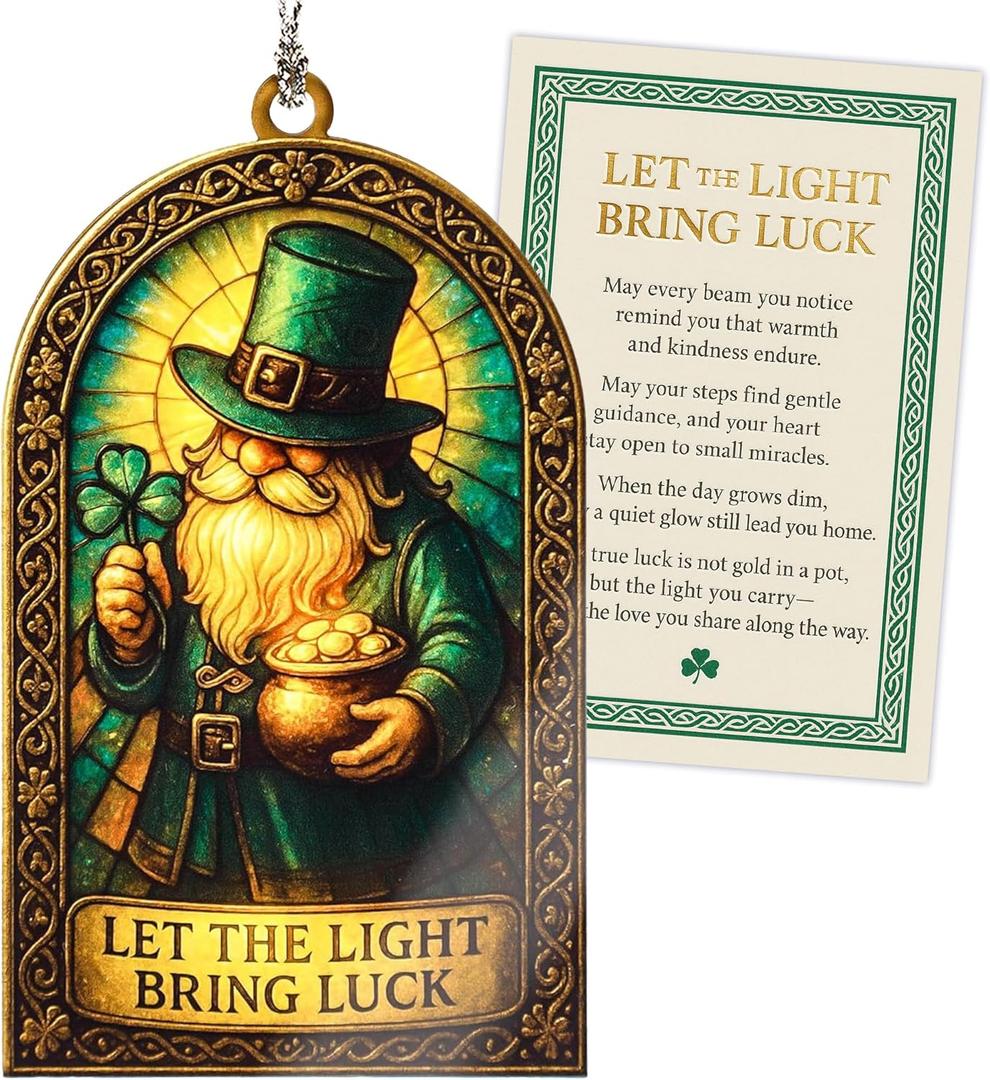 4 x St patricks day gifts - St Patricks Day Accessories, Irish Gifts with Card and Envelope St Patricks Day Gift for Kids and Adults, Classroom and Coworker Exchange, Fun Leprechaun Card