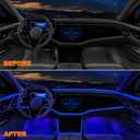 Jushope Interior Car LED Strip Lights with Wireless APP and Remote Control, RGB 5 in 1 Ambient Lighting Kits with 236 inches Fiber Optic, 16 Million Colors Car Neon Lights, Sync to Music