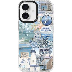 for iPhone 16 Case Compatible with MagSafe Blue Beach