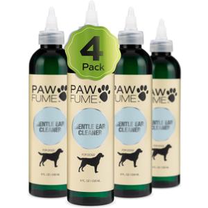 Pawfume Dog Ear Cleaner Solution, 4-Pack  Soothe Itchy Ears Instantly  with St. Johns Wort & Almond Extracts, Vet-Certified Formula, Alcohol-Free & Sulfate-Free  Dog Ear Wash for All Breeds