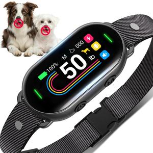 Smart Dog Bark Collar - for Small Medium Large Dogs 10-100lbs, Automatic Dog Training Collar to Decrease Barking, Anti Barking Device with 4 Training Modes, More 8 Sensitivity Levels, Black