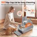XL Stainless Steel Litter Box with Lid, Flip-Top Hood, Gray