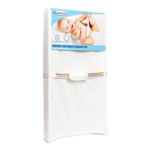 Graco Premium Contoured Changing Pad  GREENGUARD Gold Certified, Water-Resistant, Ultra-Soft Buckle Cover, Contoured Baby Changing Pad, Fits Most Standard-Size Changing Toppers, Non-Skid Bottom