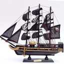 Lizipai Smooth Sailing Model Mediterranean Sailing Wooden Sailing Furniture Furnishings Room Decoration (Black)