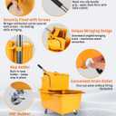 Mop Bucket with Wringer, 34-Quart Thickened Mop and Bucket Set