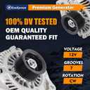 Ezexpreze Alternator 11176N Replacement for 2006-2011 Honda Civic L4 1.8L, 7-Groove Pulley, 80A 12V, OE#11176 31100RNAA01 31100RNAA01RM 31100RNAA012M2 AHGA67 A002TC1391 SB347 LRA3157