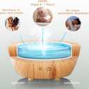 Glass Essential Oil Diffuser Wood Grain Base, 280ml Aromatherapy Diffusers Cool Mist Humidifier, LED Light in 7 Colors with Waterless Auto-Off Protection, for Office, Home, Yoga, Spa