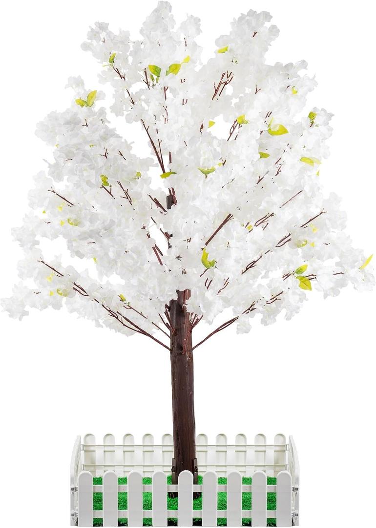 Artificial Cherry Blossom Tree - Handmade White Fake Cherry Blossom Tree Centerpieces for Wedding Party Christmas Garden Indoor & Outdoor