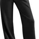 HeSaYep Women's Wide Leg Sweatpants Baggy Sweatpants High Waisted Casual Loose Pants (Black,XS)