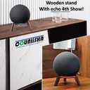 Real Wood Stand for Echo (4th Gen) Speaker (2020),Tripod Holder Accessories Protect Alexa Speaker for Sound Better,Secure Stable Wooden Mount with Metal Frame for Echo Newest Model 2024 (Walnut)