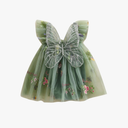Newborn Infant Baby Girls Clothes Flower Butterfly Embroidery Sleeveless Romper Tulle Mesh Dress Toddler Bodysuit 6-9M