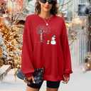 EGELEXY Snowman ShIirt for Women Christmas Snowman Sweatshirts Christmas Tree Outfits Merry Lightweight Pullover Tops (Red, L)