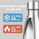 OWS grownups 17oz Metal Water Bottle Insulated for Sports,2,Silver
