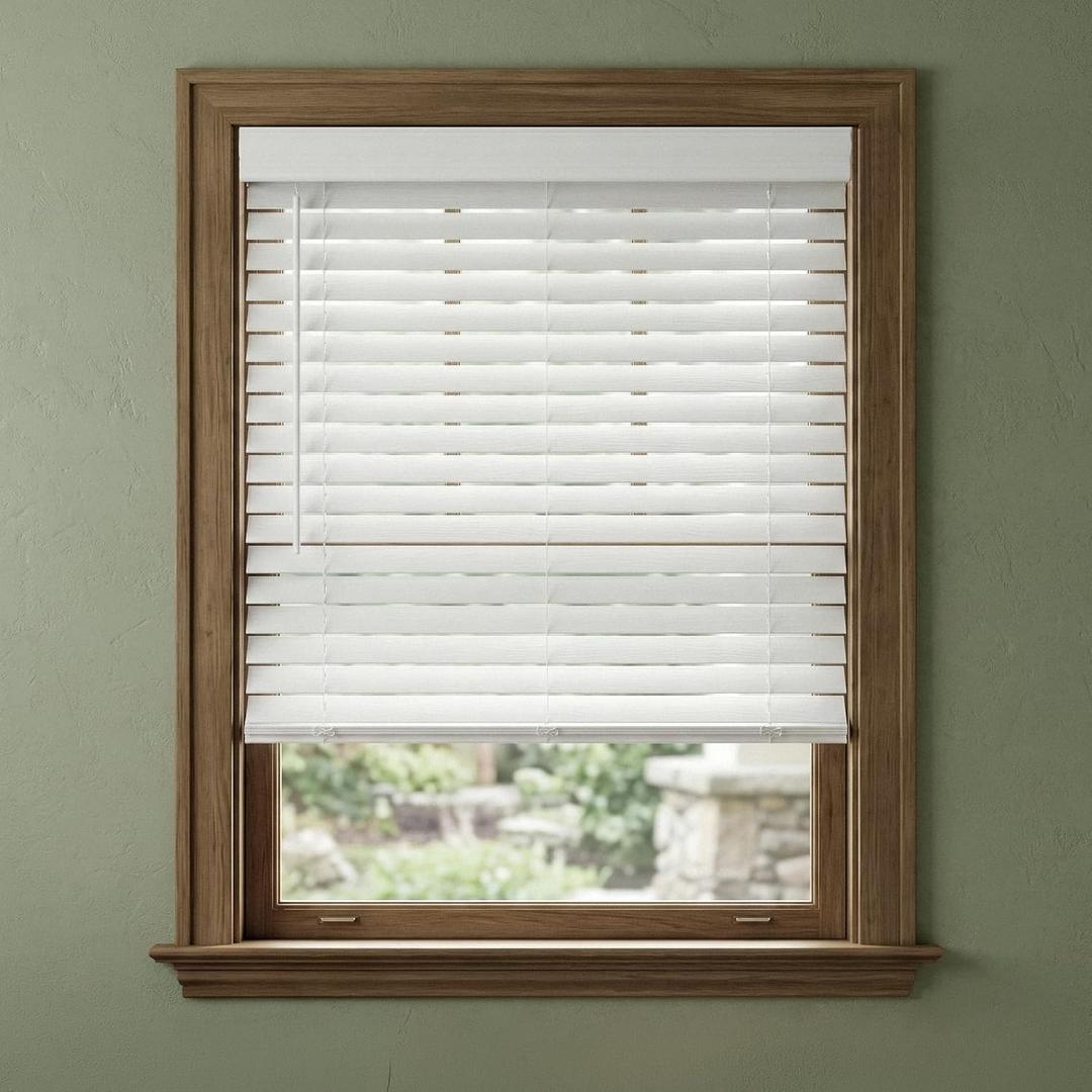 Lumino 2" Faux Wood Blinds - Textured Slat, 32" W x 36" L White
