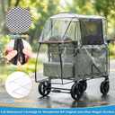 Clear Stroller Rain Cover for Trolley Cart, Rain Cover for Wagon Stroller with Mosquito Net, Big Size Suitable for The WonderFold W4 Original, Waterproof Picnic Camping Accessories (Cart Not Included)