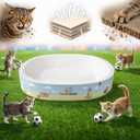 Soccer Cat Scratcher Bed, No-Mess cat Scratching pad, No shed Cat beds and Scratch pad for Cats, Plant Fiber Mess Free cat Scratch Furniture Protector, Stop Cats Eating Paper Craps