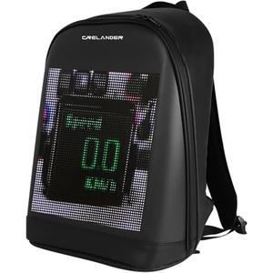 Crelander LED Backpack, 17 inch Laptop Backpack with Programmable Screen Smart Dynamic Shoulder Luggage Bag Cycling Travel Daypack Rucksack Personalized Gifts for Men Women (Black)