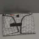 Portable Changing Pad for Baby, Waterproof Travel Changing Pads for Moms, Dads, with Built-in Pillow, Excellent Baby Shower, Registry Gifts (Grey Wave Print)