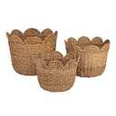 Storage Baskets, Round Woven Set of 4, Natural Brown, Multi-Use for Kitchen and Bathroom  43x13, 50x14, 57x15, 64x18