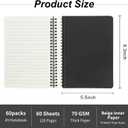 miikoul 60 Packs A5 Spiral Notebooks, Black Ruled Notebooks Bulk, 8.0"5.6", 60 Sheets/120 Pages, Hardcover Lined Journal Notepad Travel Notebooks for Office and Back to School Supplies