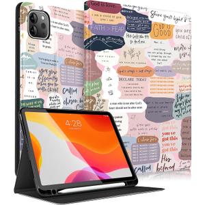 Uppuppy for iPad Air 11 inch (M2/M3) Case, Air 5th/4th Generation 10.9, Pro 11'' Case Cute Kids Women Girls Girly Folio Pencil Holder Cover for iPad Air 11 2024/2025, 10.9 2022 2020, Pro 11 (5-Collage Quote)