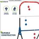 Wild Sports Folding Ladderball Set - Black/Red/Blue, 22" W x 40" H - Foldable Design for Outdoor Sports - Weather-Resistant Build for Beach Games - Wide Base & Metal Anchors for Lawn Games