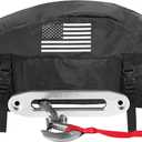 GEVINFA Winch Cover, 2026 Latest Flag Waterproof Dust-Proof Winch Protective Cover, Indoor & Outdoor Winch Accessories for 8000-13500 lbs Electric Winches With Adjustable UV Resistant Cover (Black)