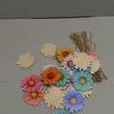 Maitys 36 Pcs Spring Flower Ornaments for Tree Hawaiian Wooden Flower Decorate Wooden Hibiscus Daisy Hanging Decor for Birthday Wedding Baby Shower Themed Summer Holiday Party Decoration (Daisy)