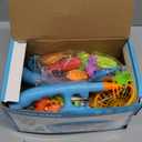 Magnetic Fishing Pool Toys Game for Kids Toddlers 3-5 4-8, Water Table Bathtub Toy with Inflatable Pool Pole Rod Net Plastic Floating Fish, Water Bath Pool Outdoor Toys for Kids Toddlers Baby